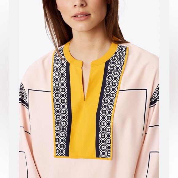 TORY BURCH aston tunic ballet pink octagon square scarf Size Small New w tags - Picture 5 of 10